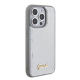 Husa de protectie Guess Sequin Script Metal (GUHCP15XPSFDGSS) compatibil cu iPhone 15 Pro Max, Argintiu