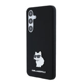 Husa de protectie Karl Lagerfeld Silicone (KLHCS24MSMHCNPK) compatibil cu Samsung Galaxy S24 Plus, Choupette Metal Pin