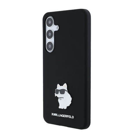 Husa de protectie Karl Lagerfeld Silicone (KLHCS24MSMHCNPK) compatibil cu Samsung Galaxy S24 Plus, Choupette Metal Pin