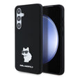 Husa de protectie Karl Lagerfeld Silicone (KLHCS24MSMHCNPK) compatibil cu Samsung Galaxy S24 Plus, Choupette Metal Pin