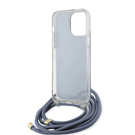 Husa de protectie Guess Crossbody Cord 4G Print (GUHCP15LHC4SEB) compatibil cu iPhone 15 Pro, Albastru