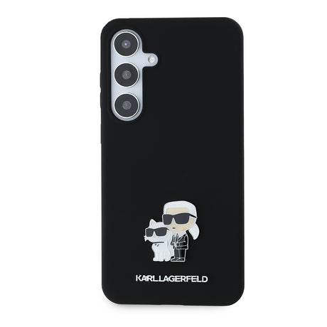 Husa de protectie Karl Lagerfeld Silicone (KLHCS24MSMHKCNPK) compatibil cu Samsung Galaxy S24 Plus, Karl&Choupette Metal Pin