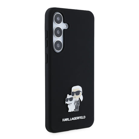 Husa de protectie Karl Lagerfeld Silicone (KLHCS24MSMHKCNPK) compatibil cu Samsung Galaxy S24 Plus, Karl&Choupette Metal Pin