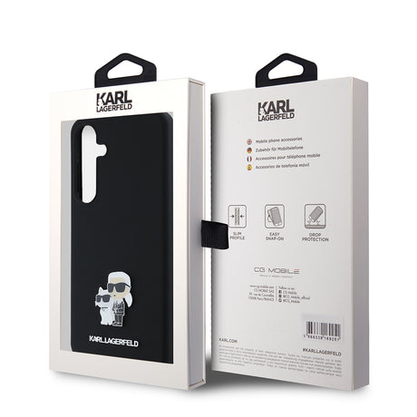 Husa de protectie Karl Lagerfeld Silicone (KLHCS24MSMHKCNPK) compatibil cu Samsung Galaxy S24 Plus, Karl&Choupette Metal Pin