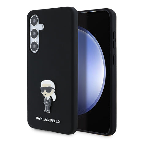 Husa de protectie Karl Lagerfeld Silicone (KLHCS24MSMHKNPK) compatibil cu Samsung Galaxy S24 Plus, Ikonik Metal Pin