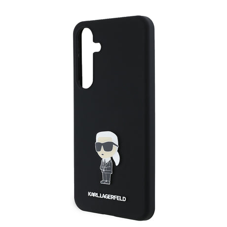 Husa de protectie Karl Lagerfeld Silicone (KLHCS24MSMHKNPK) compatibil cu Samsung Galaxy S24 Plus, Ikonik Metal Pin