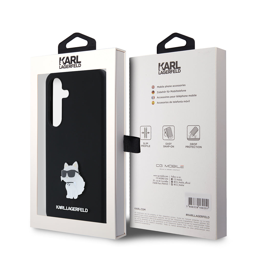 Husa de protectie Karl Lagerfeld Silicone (KLHCS24SSMHCNPK) compatibil cu Samsung Galaxy S24, Choupette