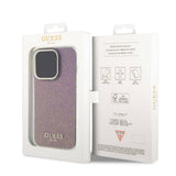 Husa de protectie Guess Hardcase IML Faceted Mirror Disco Iridescent (GUHCP15LHDECMP) compatibil cu iPhone 15 Pro, Roz