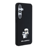 Husa de protectie Karl Lagerfeld Silicone (KLHCS24SSMHKCNPK) compatibil cu Samsung Galaxy S24, Karl&Choupette Metal Pin