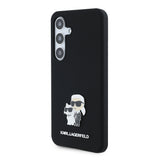 Husa de protectie Karl Lagerfeld Silicone (KLHCS24SSMHKCNPK) compatibil cu Samsung Galaxy S24, Karl&Choupette Metal Pin