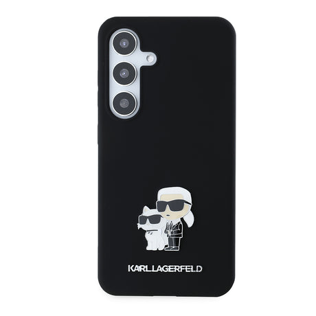 Husa de protectie Karl Lagerfeld Silicone (KLHCS24SSMHKCNPK) compatibil cu Samsung Galaxy S24, Karl&Choupette Metal Pin