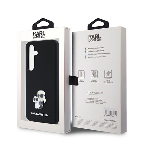 Husa de protectie Karl Lagerfeld Silicone (KLHCS24SSMHKCNPK) compatibil cu Samsung Galaxy S24, Karl&Choupette Metal Pin