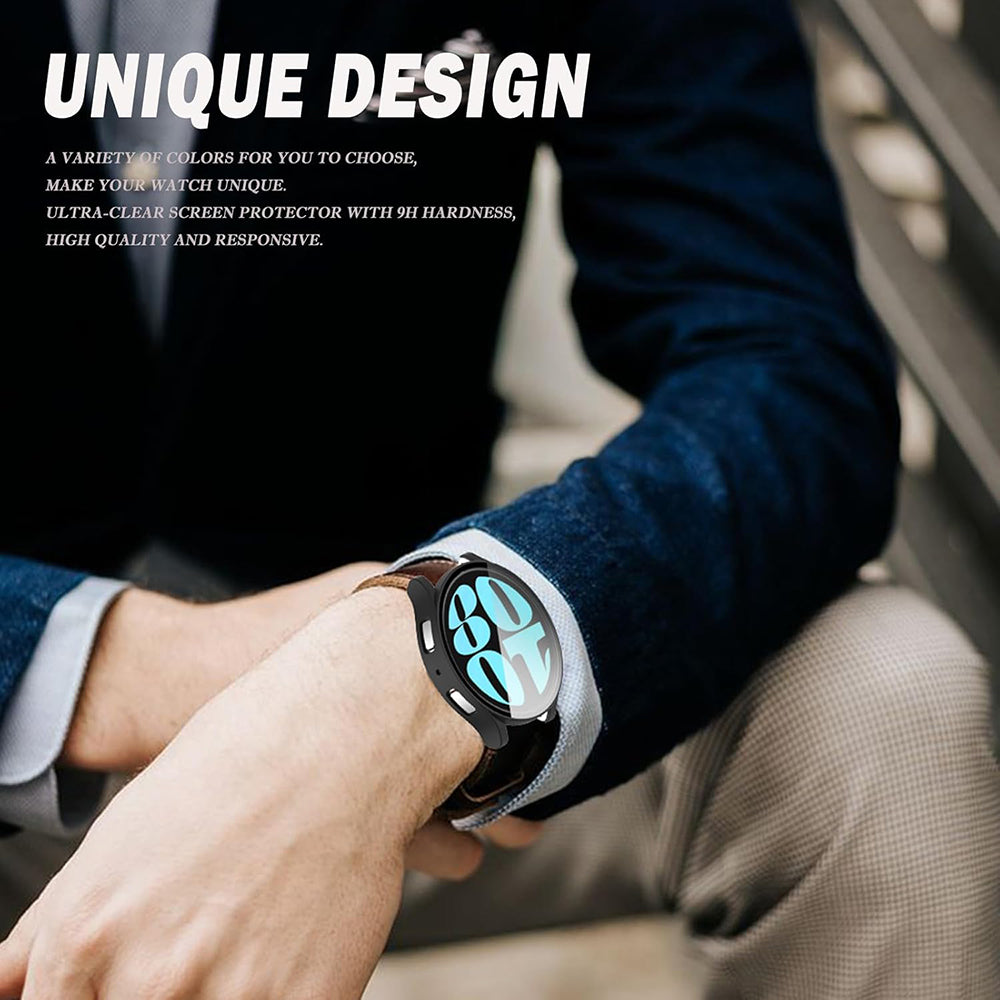 Husă + folie Techsuit pentru Galaxy Watch6 (40mm), neagră