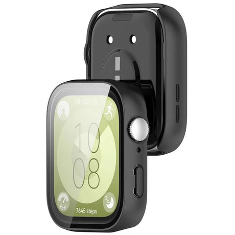 Folie de protectie smartwatch Techsuit Defense360 Pro + Screen Protector compatibil cu Huawei Watch Fit 3, Negru