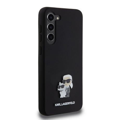 Husa de protectie Karl Lagerfeld Silicone (KLHCS23MSMHKCNPK) compatibil cu Samsung Galaxy S23 Plus, Karl&Choupette Metal Pin