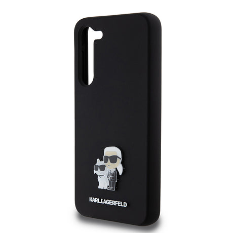 Husa de protectie Karl Lagerfeld Silicone (KLHCS23MSMHKCNPK) compatibil cu Samsung Galaxy S23 Plus, Karl&Choupette Metal Pin