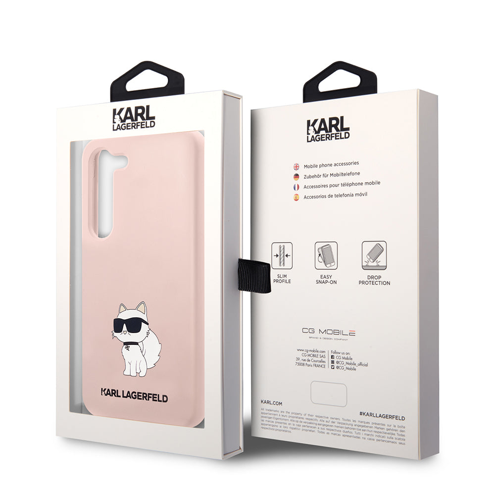 Husa de protectie Karl Lagerfeld Silicone (KLHCS23MSNCHBCP) compatibil cu Samsung Galaxy S23 Plus, Roz Choupette