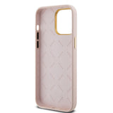 Husa de protectie Guess Silicone Script Metal Logo & Frame (GUHCP15LSMBSLP) compatibil cu iPhone 15 Pro, Roz Deschis