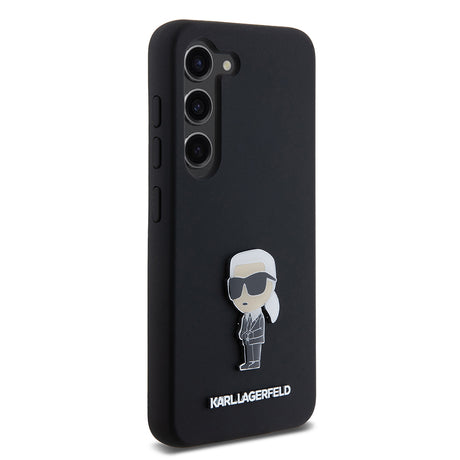 Husa de protectie Karl Lagerfeld Silicone (KLHCS23SSMHKNPK) compatibil cu Samsung Galaxy S23, Ikonik Metal Pin