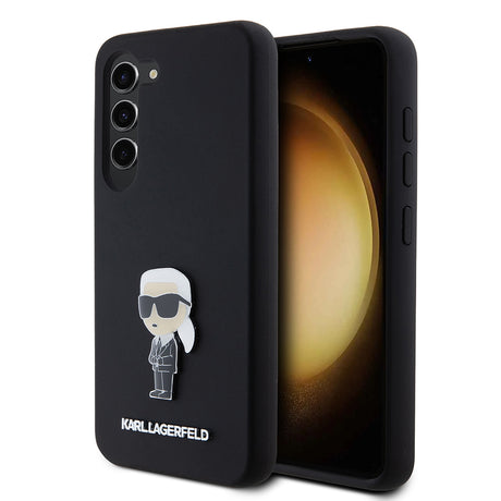 Husa de protectie Karl Lagerfeld Silicone (KLHCS23SSMHKNPK) compatibil cu Samsung Galaxy S23, Ikonik Metal Pin