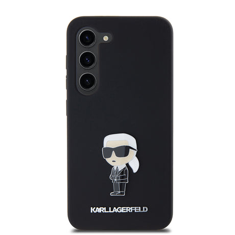 Husa de protectie Karl Lagerfeld Silicone (KLHCS23SSMHKNPK) compatibil cu Samsung Galaxy S23, Ikonik Metal Pin