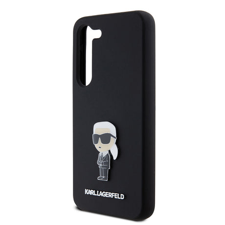 Husa de protectie Karl Lagerfeld Silicone (KLHCS23SSMHKNPK) compatibil cu Samsung Galaxy S23, Ikonik Metal Pin