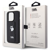 Husa de protectie Karl Lagerfeld Saffiano Gripstand (KLHCP14LGSACHPK) compatibil cu iPhone 14 Pro, Choupette