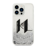Husa de protectie Karl Lagerfeld Hardcase Liquid Glitter (KLHCP14LLBKLCS) compatibil cu iPhone 14 Pro, Big KL