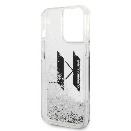 Husa de protectie Karl Lagerfeld Hardcase Liquid Glitter (KLHCP14LLBKLCS) compatibil cu iPhone 14 Pro, Big KL