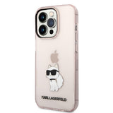 Husa de protectie Karl Lagerfeld Hardcase (KLHCP14LHNCHTCP) compatibil cu iPhone 14 Pro, Roz Ikonik Choupette