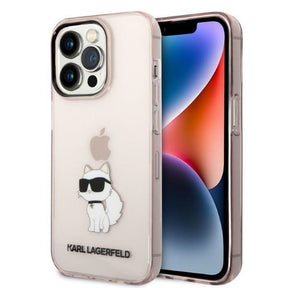 Husa de protectie Karl Lagerfeld Hardcase (KLHCP14LHNCHTCP) compatibil cu iPhone 14 Pro, Roz Ikonik Choupette
