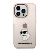 Husa de protectie Karl Lagerfeld Hardcase (KLHCP14LHNCHTCP) compatibil cu iPhone 14 Pro, Roz Ikonik Choupette