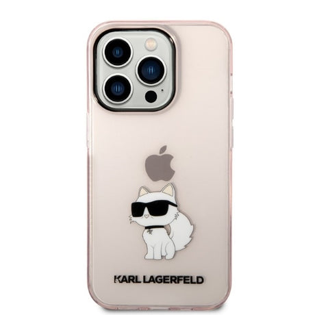 Husa de protectie Karl Lagerfeld Hardcase (KLHCP14LHNCHTCP) compatibil cu iPhone 14 Pro, Roz Ikonik Choupette