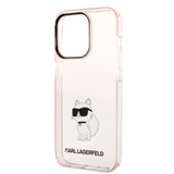 Husa de protectie Karl Lagerfeld Hardcase (KLHCP14LHNCHTCP) compatibil cu iPhone 14 Pro, Roz Ikonik Choupette