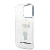 Husa de protectie Karl Lagerfeld Hardcase Transparent (KLHCP14LHNIKTCT) compatibil cu iPhone 14 Pro, Ikonik Karl Lagerfeld