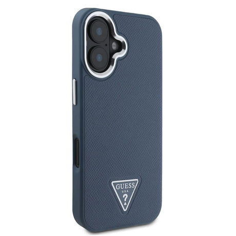 Husa de protectie Guess Grained Triangle MagSafe (GUHMP16SPGTSPSK) compatibil cu iPhone 16, Negru