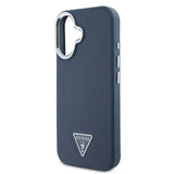 Husa de protectie Guess Grained Triangle MagSafe (GUHMP16SPGTSPSK) compatibil cu iPhone 16, Negru