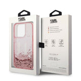 Husa de protectie Karl Lagerfeld Hardcase Glitter (KLHCP14LLBKLCP) compatibil cu iPhone 14 Pro, Roz Liquid Big Kl