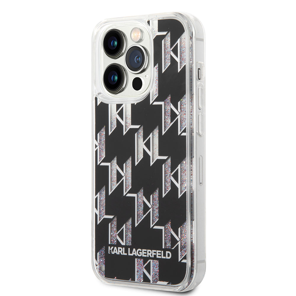 Husa de protectie Karl Lagerfeld Hardcase Liquid Glitter (KLHCP14LLMNMK) compatibil cu iPhone 14 Pro, Monogram