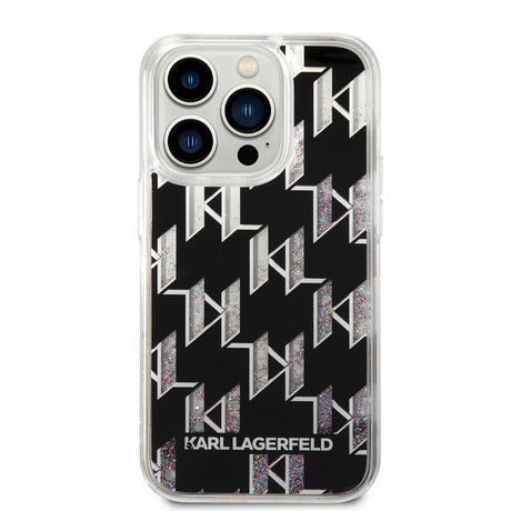 Husa de protectie Karl Lagerfeld Hardcase Liquid Glitter (KLHCP14LLMNMK) compatibil cu iPhone 14 Pro, Monogram