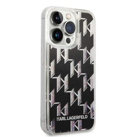 Husa de protectie Karl Lagerfeld Hardcase Liquid Glitter (KLHCP14LLMNMK) compatibil cu iPhone 14 Pro, Monogram