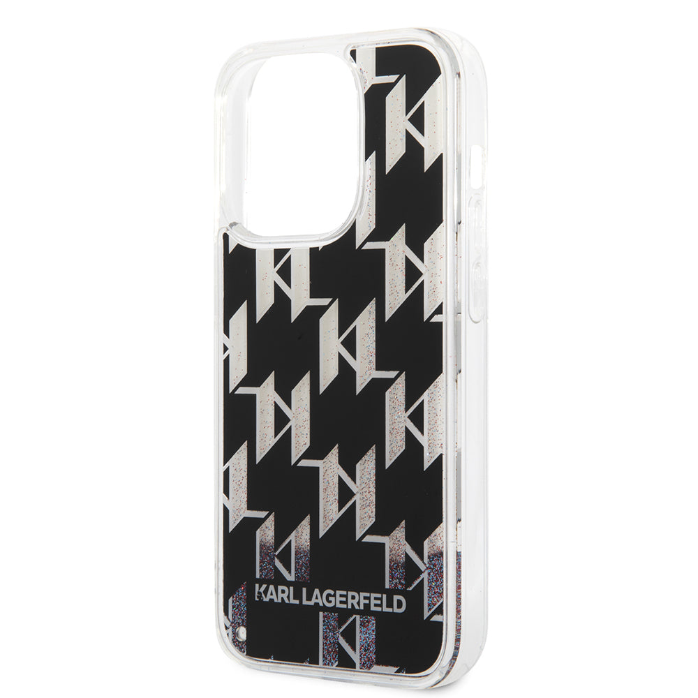 Husa de protectie Karl Lagerfeld Hardcase Liquid Glitter (KLHCP14LLMNMK) compatibil cu iPhone 14 Pro, Monogram