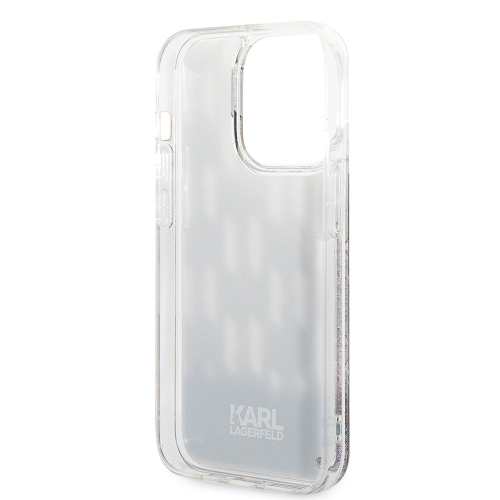 Husa de protectie Karl Lagerfeld Hardcase Liquid Glitter (KLHCP14LLMNMK) compatibil cu iPhone 14 Pro, Monogram