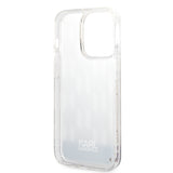 Husa de protectie Karl Lagerfeld Hardcase Liquid Glitter (KLHCP14LLMNMS) compatibil cu iPhone 14 Pro, Argintiu Monogram