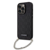 Husa de protectie Karl Lagerfeld Saffiano Monogram Chain (KLHCP14LSACKLHPK) compatibil cu iPhone 14 Pro, Negru