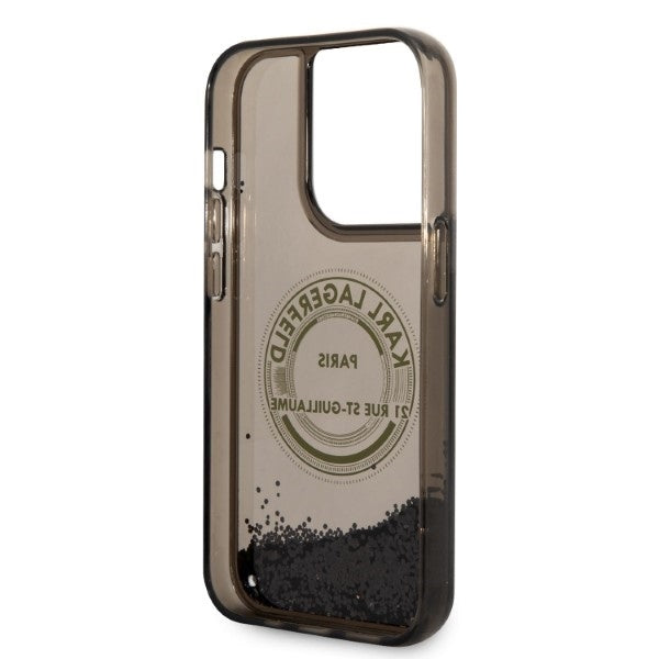 Husa de protectie Karl Lagerfeld Hardcase Liquid Glitter (KLHCP14LLCRSGRK) compatibil cu iPhone 14 Pro, RSG