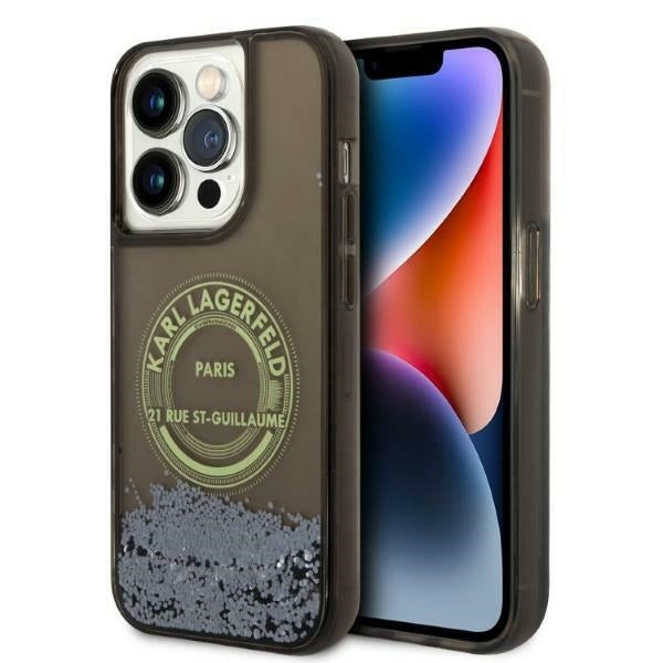 Husa de protectie Karl Lagerfeld Hardcase Liquid Glitter (KLHCP14LLCRSGRK) compatibil cu iPhone 14 Pro, RSG