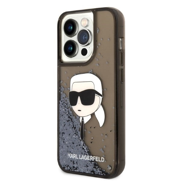 Husa de protectie Karl Lagerfeld Hardcase Glitter (KLHCP14LLNKHCK) compatibil cu iPhone 14 Pro, Karl Head