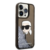 Husa de protectie Karl Lagerfeld Hardcase Glitter (KLHCP14LLNKHCK) compatibil cu iPhone 14 Pro, Karl Head