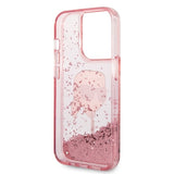 Husa de protectie Karl Lagerfeld Hardcase Glitter (KLHCP14LLNKHCP) compatibil cu iPhone 14 Pro, Roz Karl Head